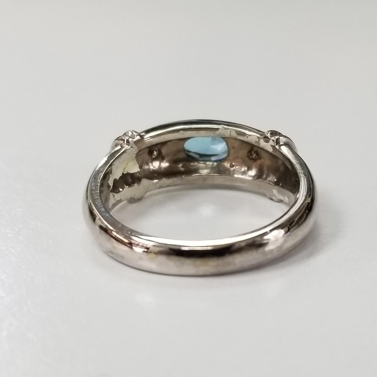 Contemporary Blue Topaz and Diamond Ring For Sale