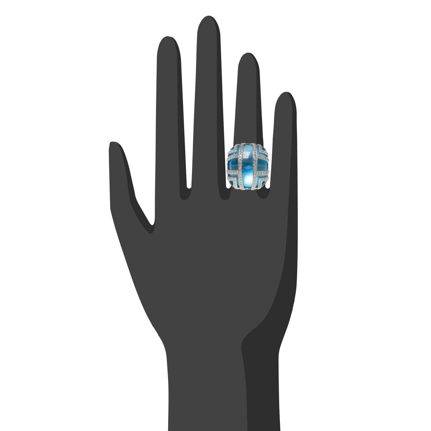 Women's Blue Topaz and Diamond Ring