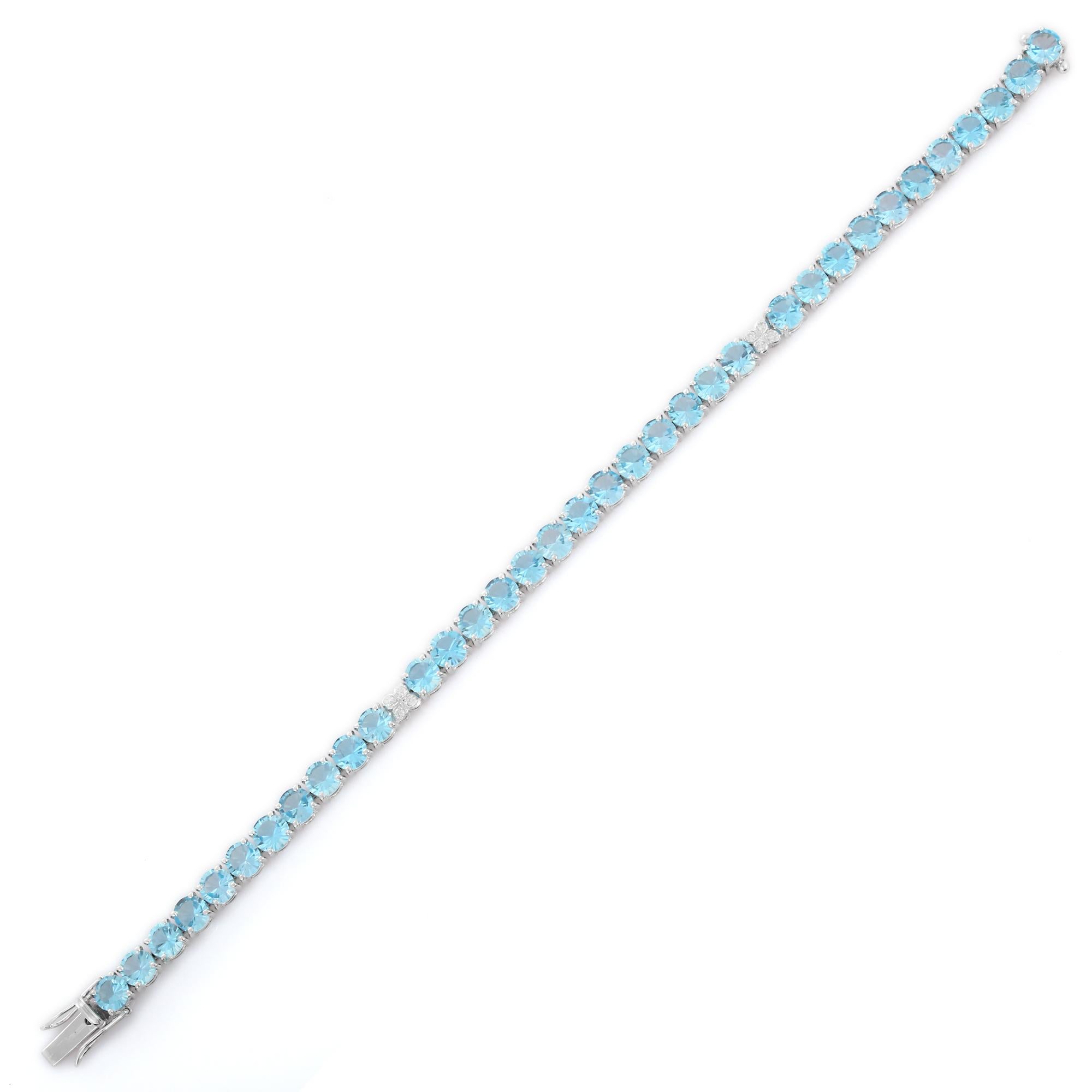 blue topaz bracelet white gold