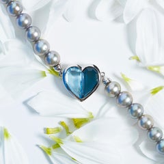 Priyashi Nahata Blue Topaz & Grey Pearl Lover Boy Bracelet in 18Karat White Gold