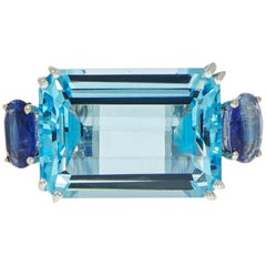 Blue Topaz and Kyanite Cocktail Ring