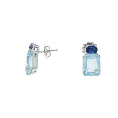 Blue Topaz and Kyanite Earrings