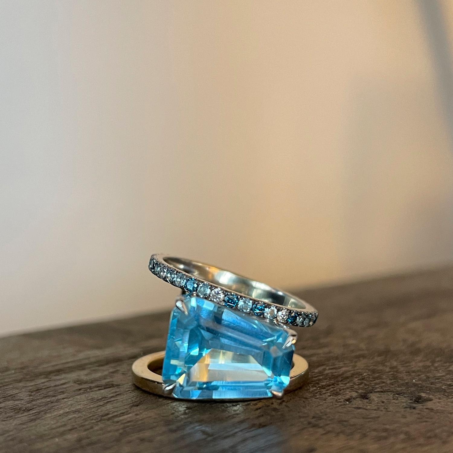 Blue Topaz and Pera Ring by Selin Kent In New Condition For Sale In New York, NY