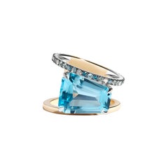Blue Topaz and Pera Ring by Selin Kent
