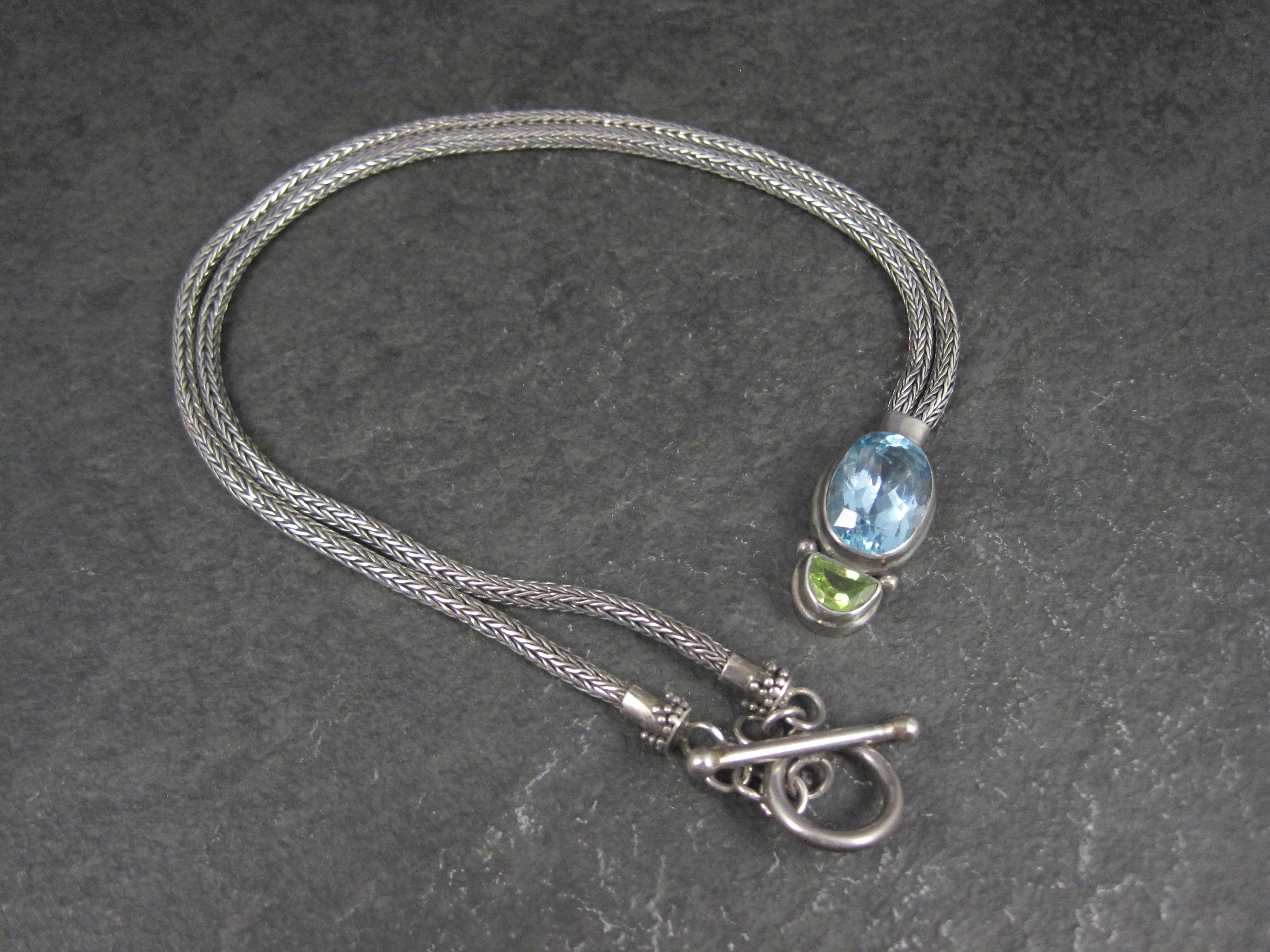 Collana a Y in Topazio Blu e Peridoto A. Silver In condizioni ottime in vendita a Webster, SD