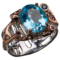 Blue Topaz and Sapphire Ring