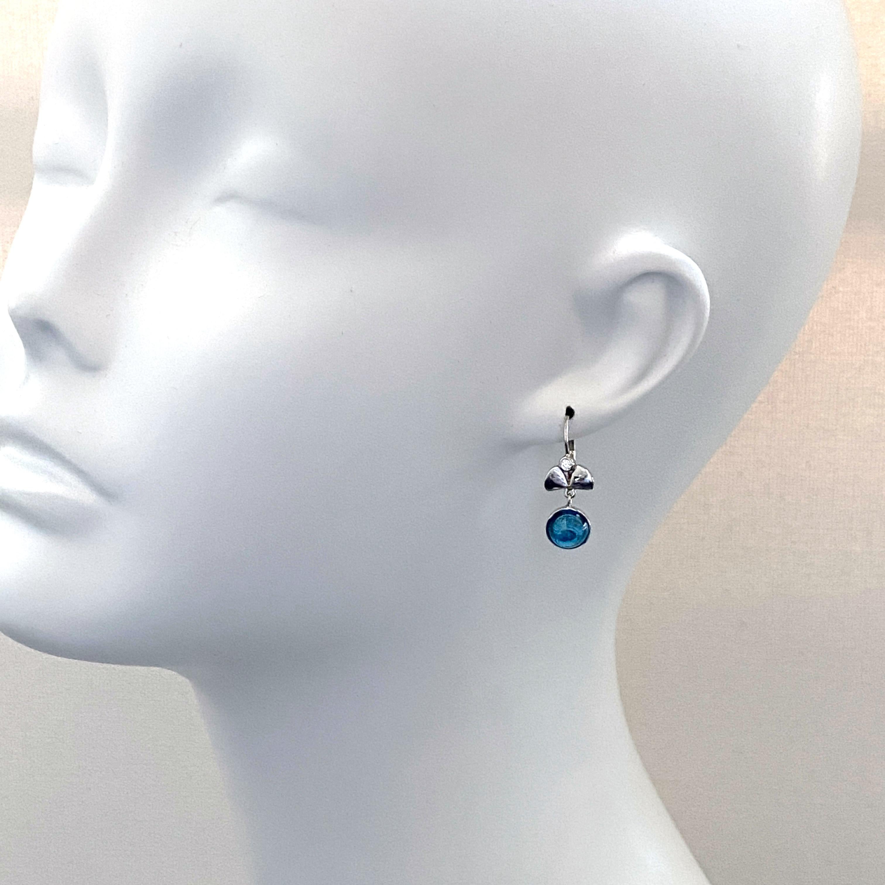 topaz leverback earrings