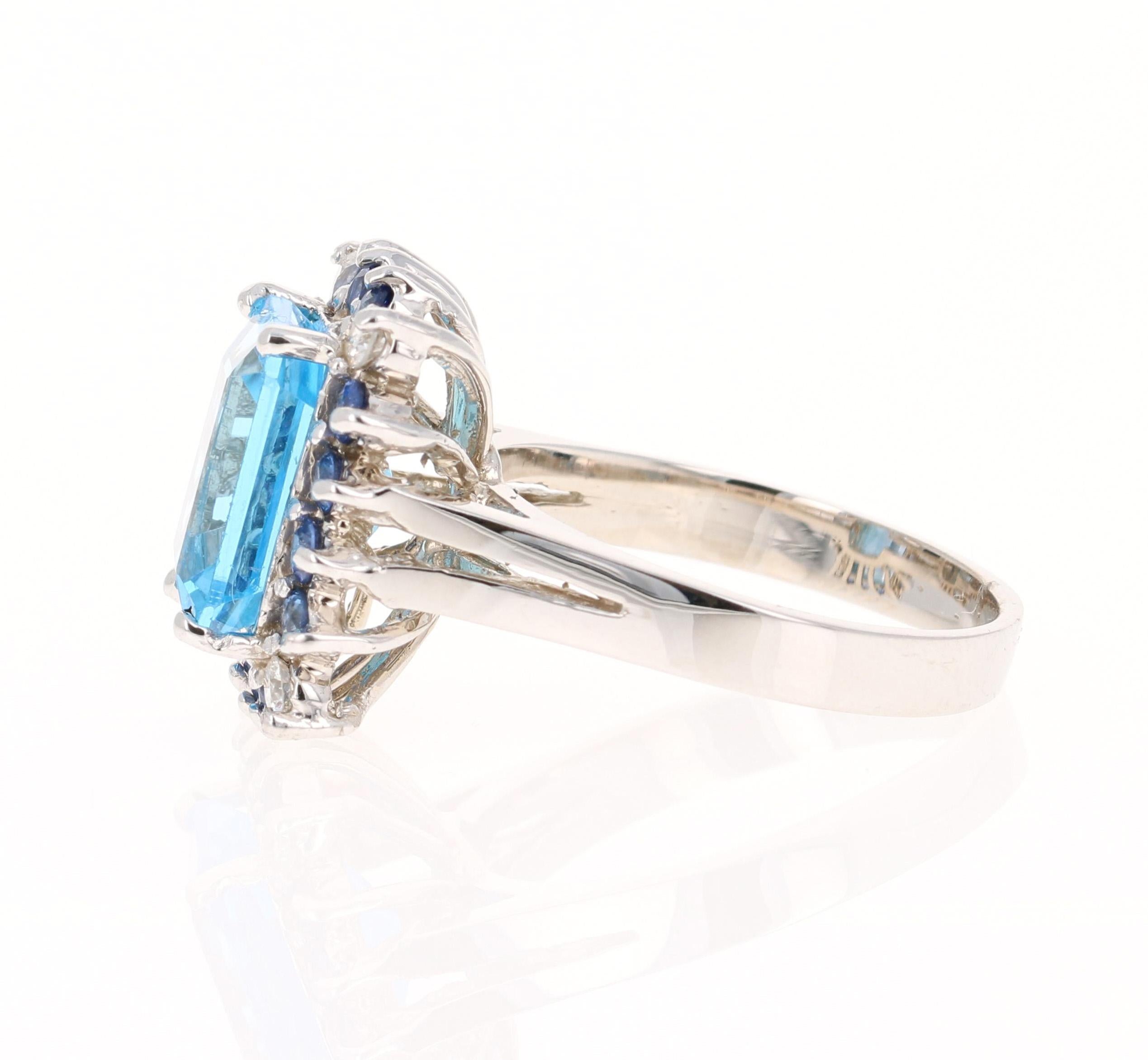 blue topaz and blue sapphire ring