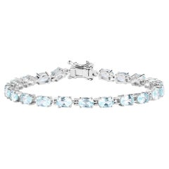 Blue Topaz Bracelet 10.7 Carats Sterling Silver