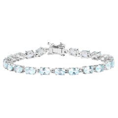 Pulsera de topacio azul 10.7 quilates Plata de Ley