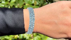 Blue Topaz Bracelet 26.1 Carats Sterling Silver