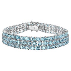Blautopas-Armband 26.1 Karat Sterling Silber