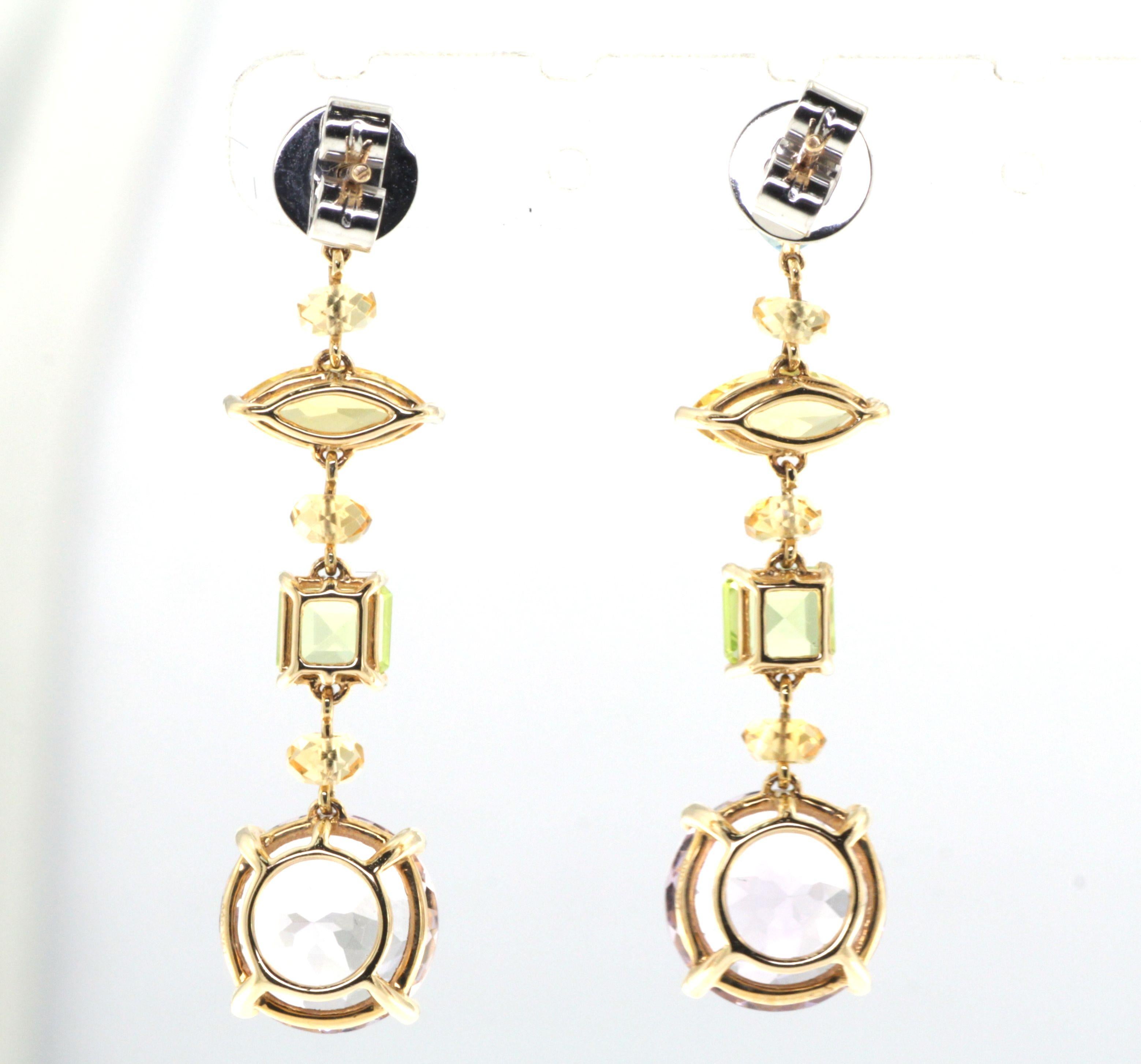 citrine topaz earrings