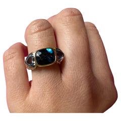 Blue Topaz cocktail ring by David Yurman 14KT gold and silver