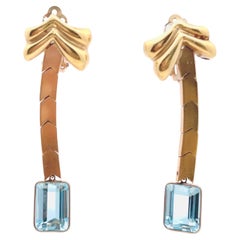 Blue Topaz Dangle Earrings