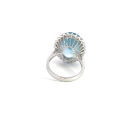 Blue Topaz Diamond 18K White Gold Exclusive Ring For Her