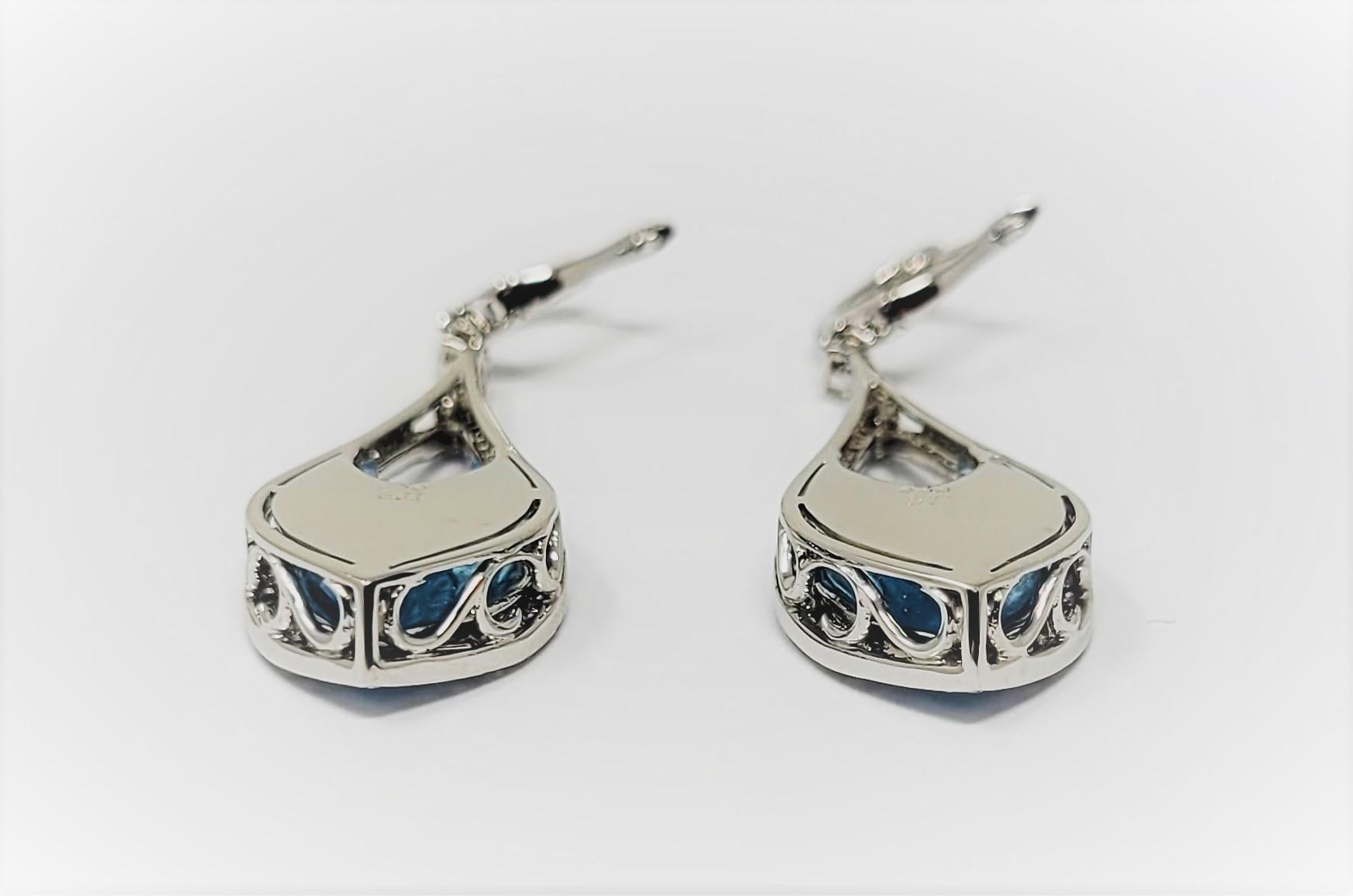 Blue Topaz Diamond Earrings 1