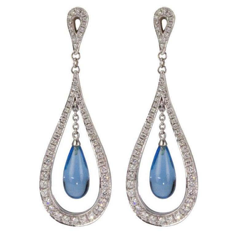 blue statement earrings