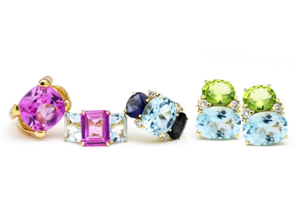 Blauer Topas Diamant Mini Sand Dollar-Ohrringe im Angebot 14
