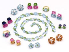 Blue Topaz Diamond Mini Sand Dollar Earrings