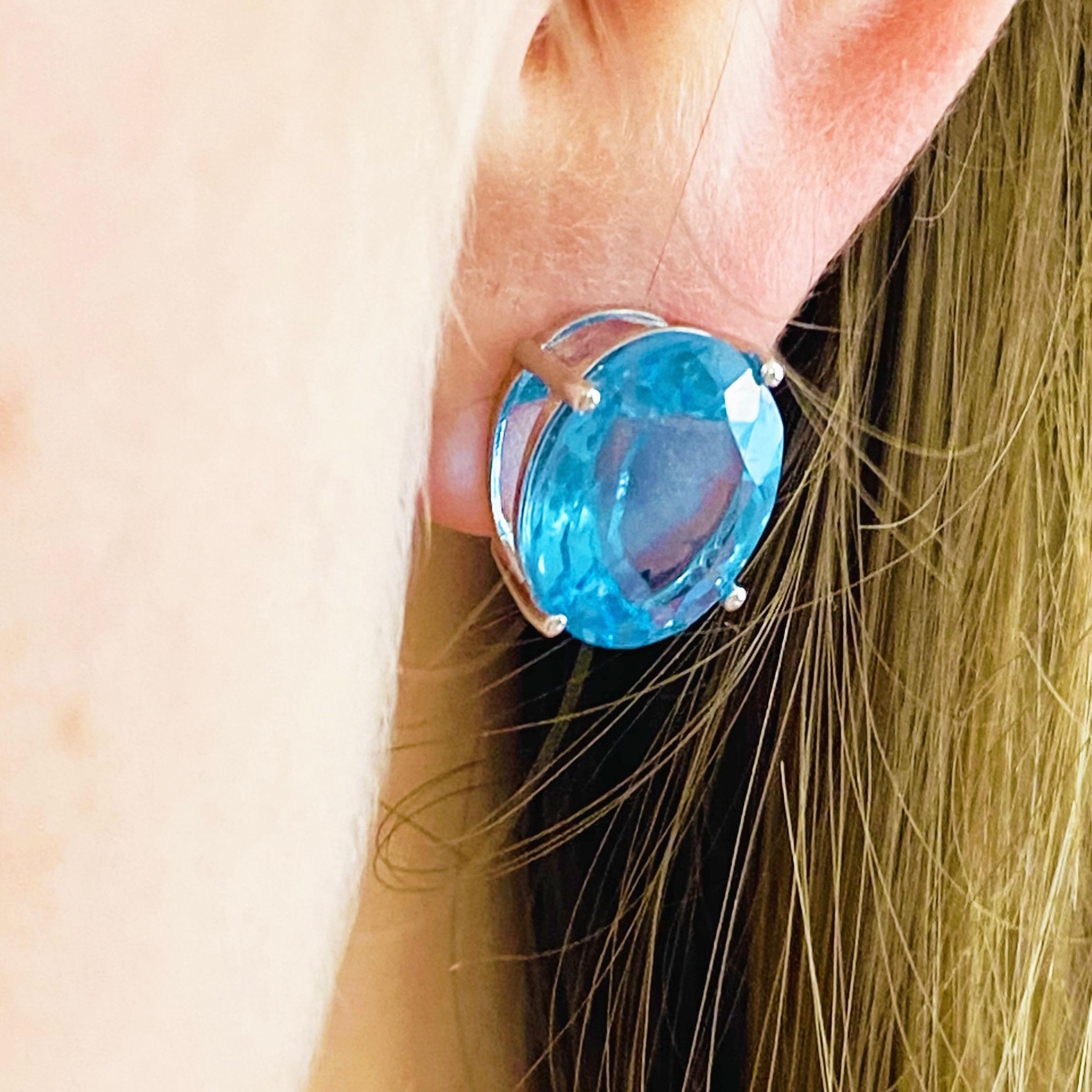 large blue topaz earrings