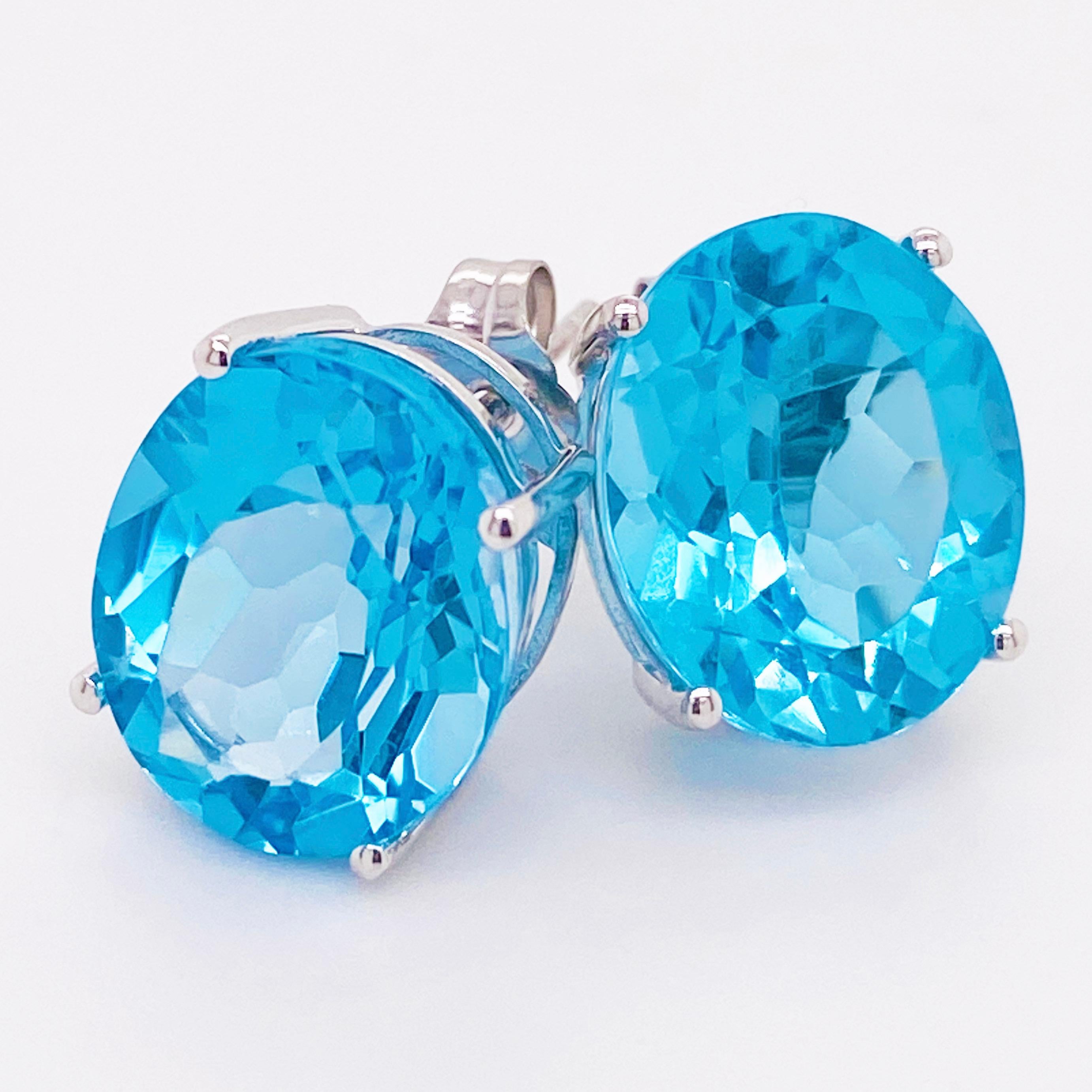 large blue topaz earrings