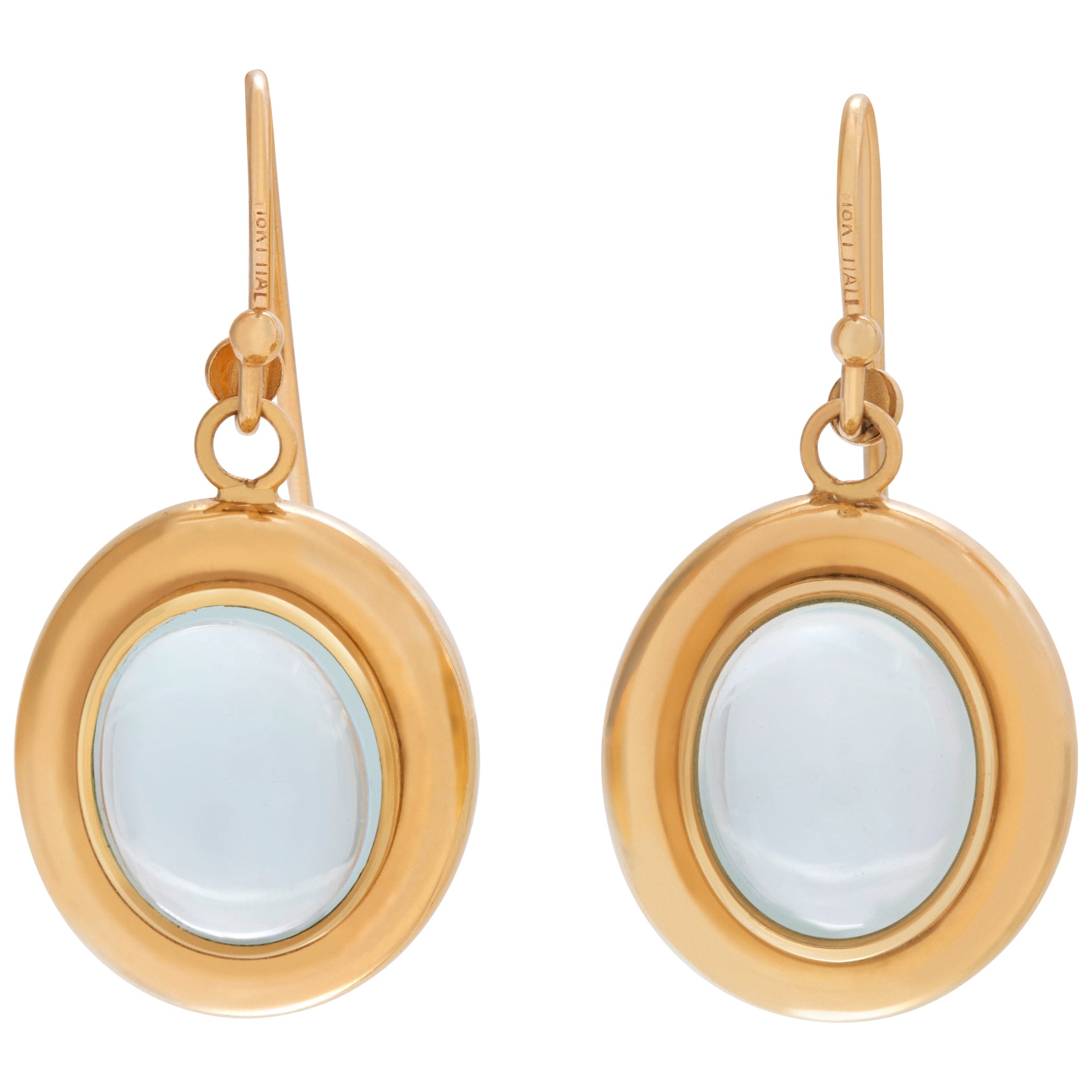 Blaue Topas-Ohrringe aus 14k Gelbgold