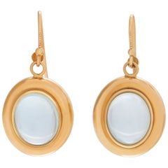 Blue Topaz earrings set in 14k yellow gold