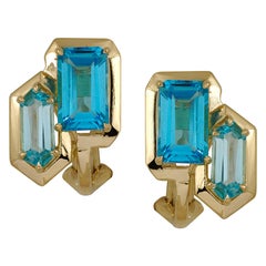 Orecchini di topazio blu in oro 18 carati di Kavant & Sharart