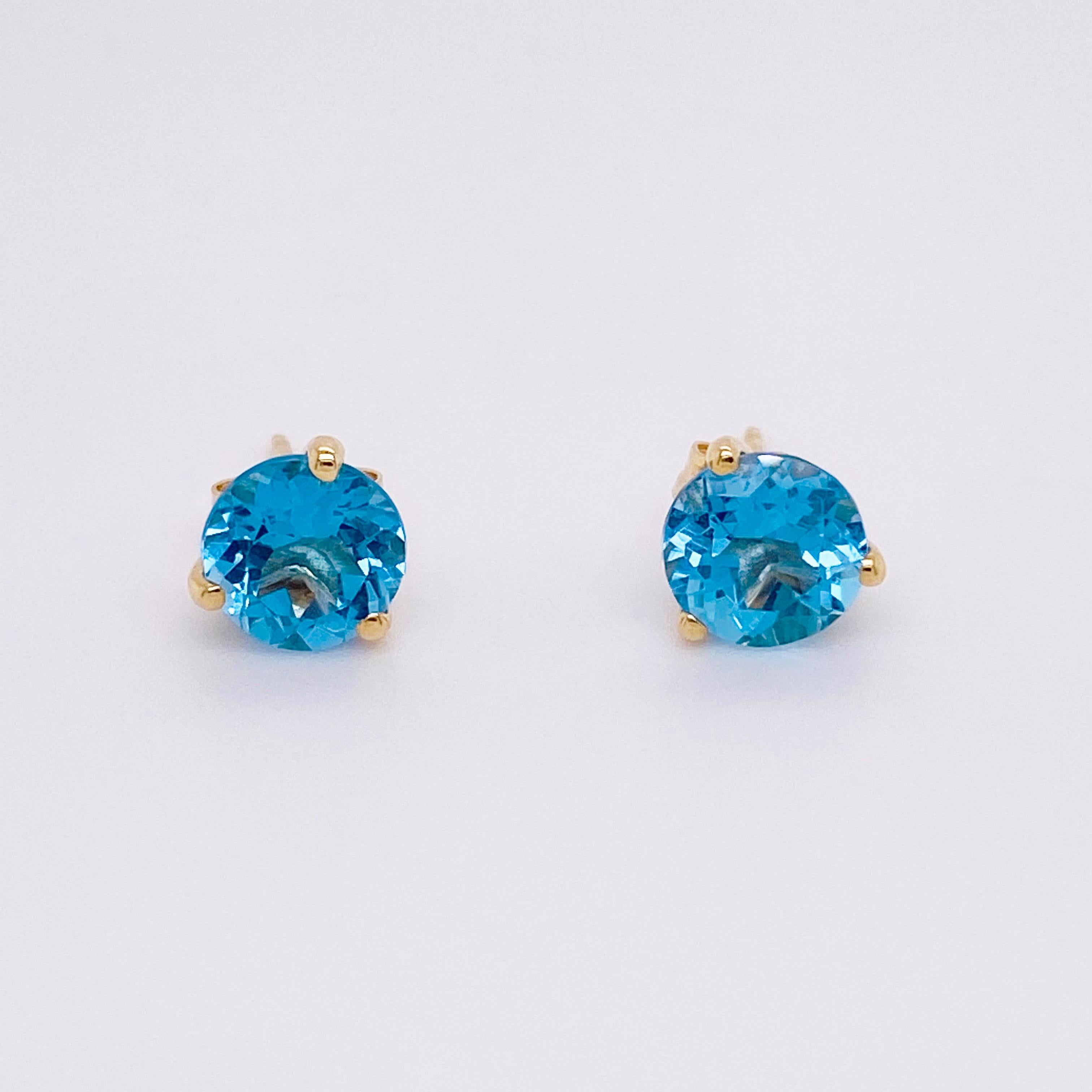 blue topaz diamond martini earrings