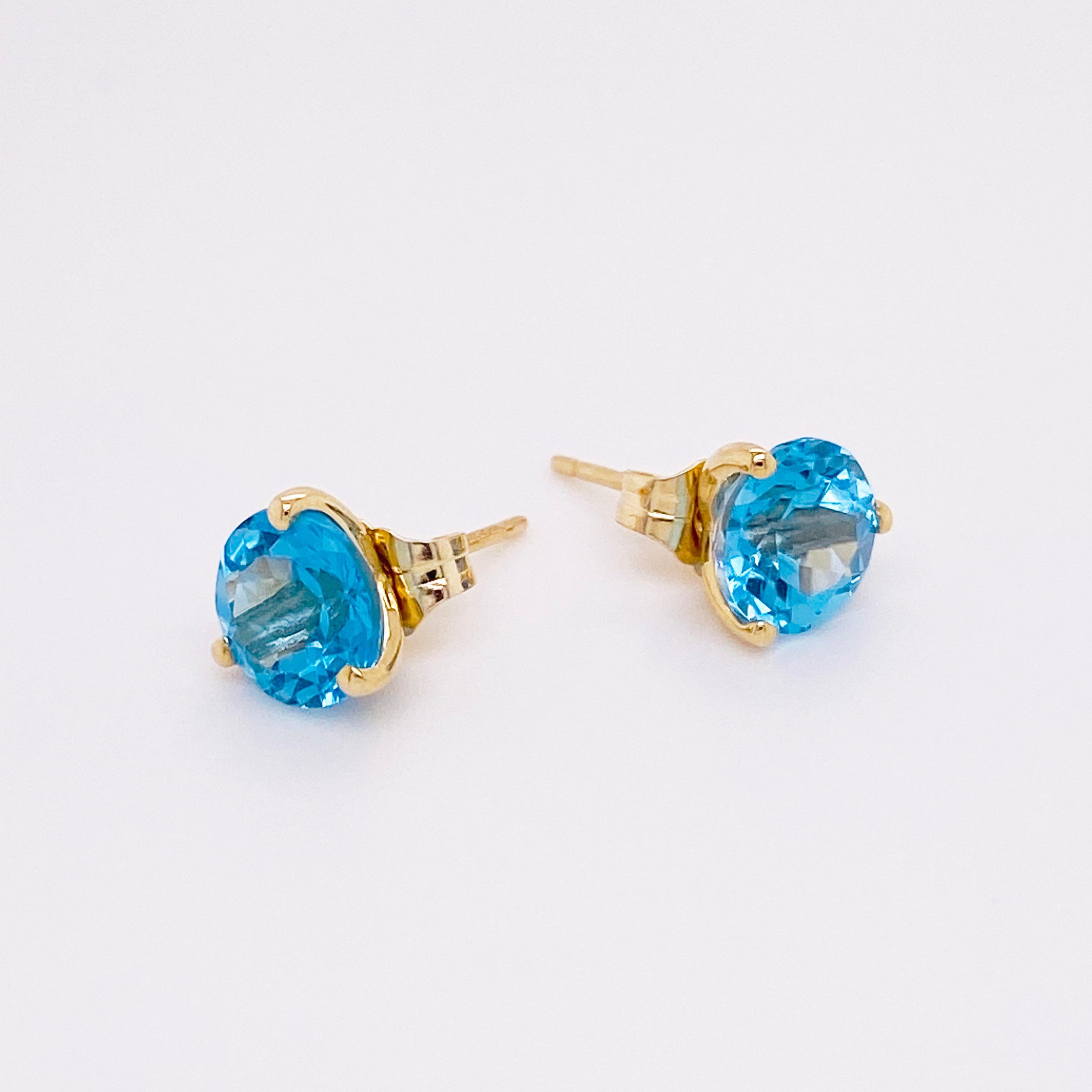 blue topaz earrings 14k gold