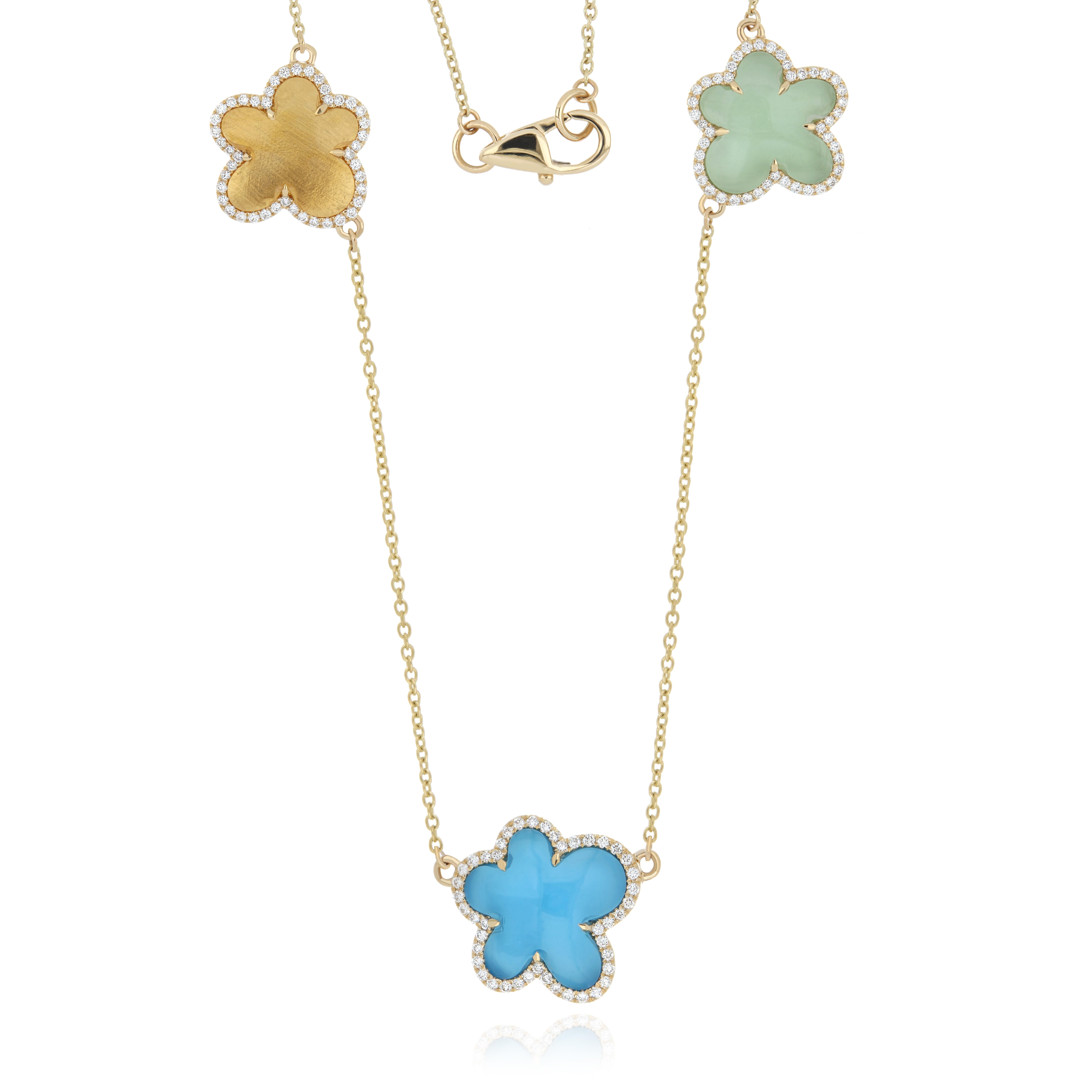 Experience the Epitome of Luxury: Impeccably Detailed 14 Karat Yellow Gold Necklace, featuring a Stunning 6.80Cts (approx.) Fancy Cab Blue Topaz at Its Center, Embellished with Micro-Set Diamonds Weighing Approximately 0.84 with contrasting Mint