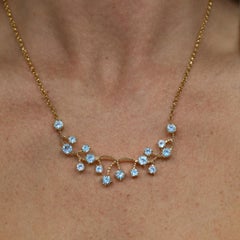 Blauer Topas Halskette 7,32 Karat Vergoldetes Sterling Silber