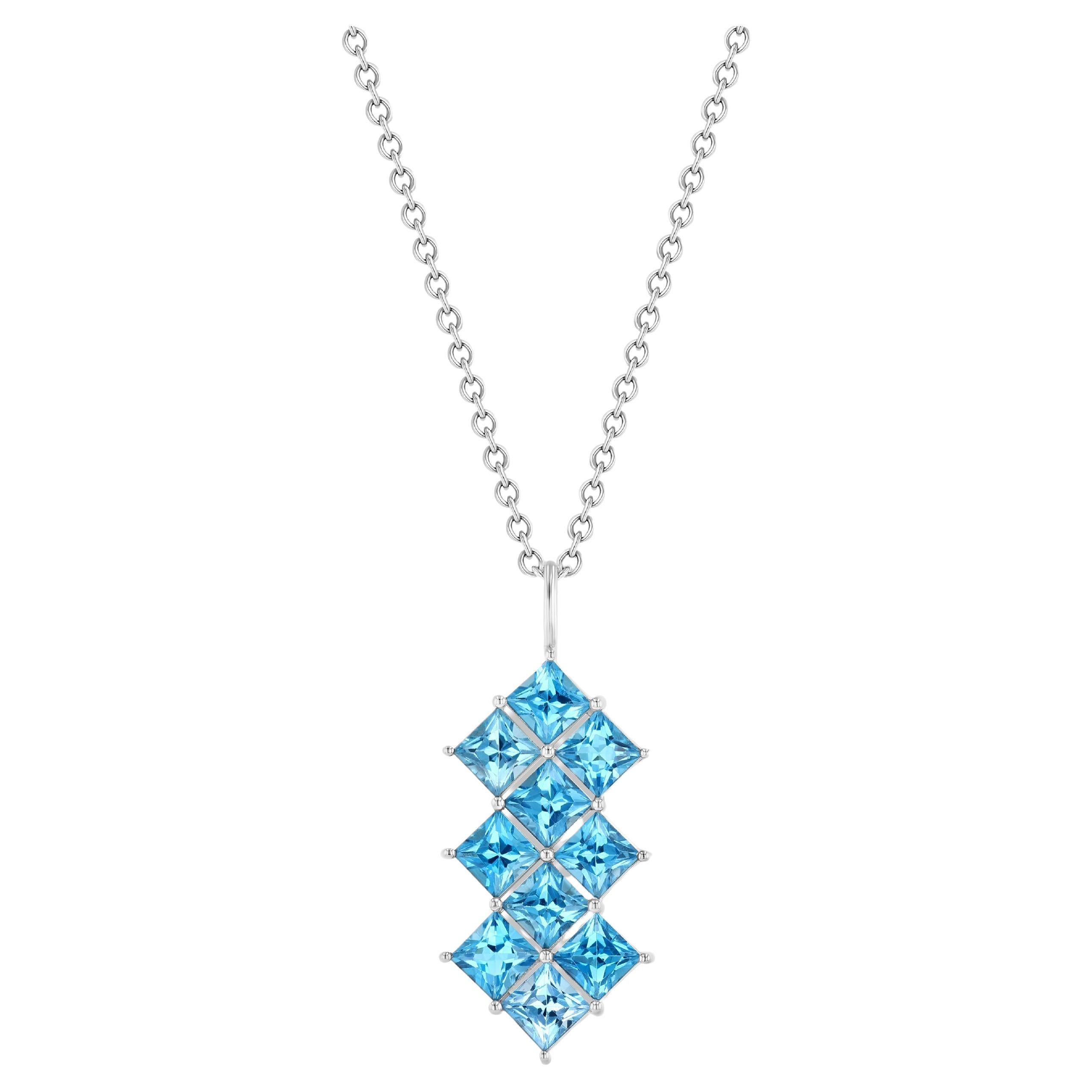 Blue Topaz Necklace For Sale