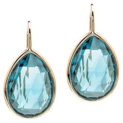 Blue Topaz Pear Shape Brio Earrings