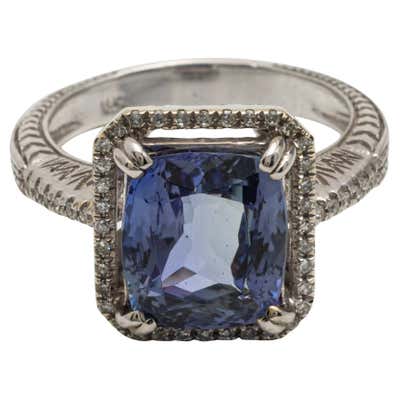 Square Blue Topaz Crown Ring For Sale at 1stDibs