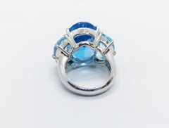 Blue Topaz Ring Set in 18 Karat White Gold Settings