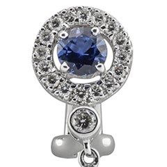Blue Topaz, Sapphire and Diamond Dangle Earrings