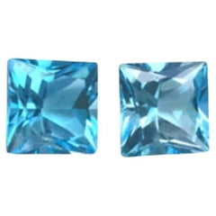 Blue Topaz Square Cut Stone Natural Loose Gemstone