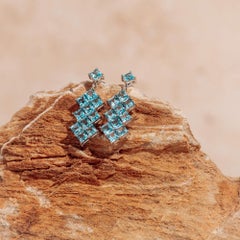 Blue Topaz Statement Earrings