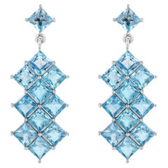 Pendientes de topacio azul