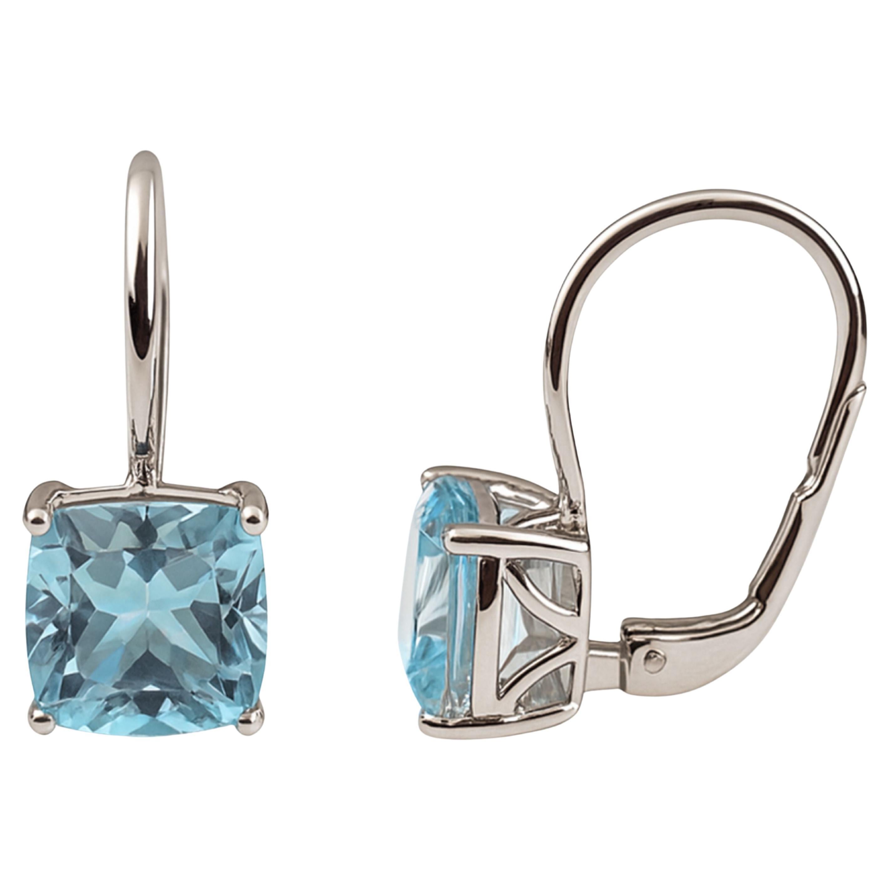 Boucles d
oreilles Topaze Bleue en Argent Sterling