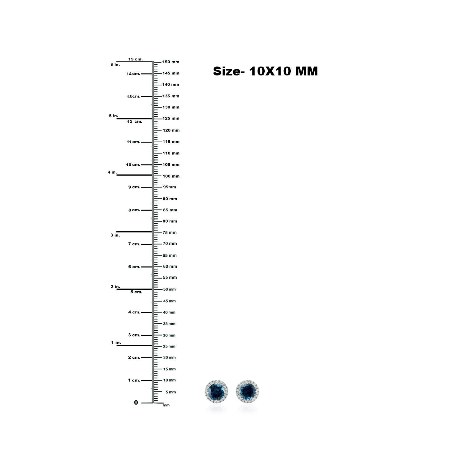 Taille mixte Blue Topaz Studs With Diamonds Made In 18Kt White Gold en vente
