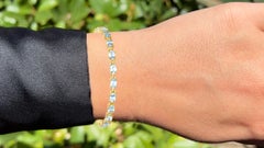 Tennisarmband mit blauem Topas, 10.1 Karat, vergoldetes Silber