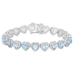 Bracciale Tennis Topazio Blu 10.4 Carati - Argento