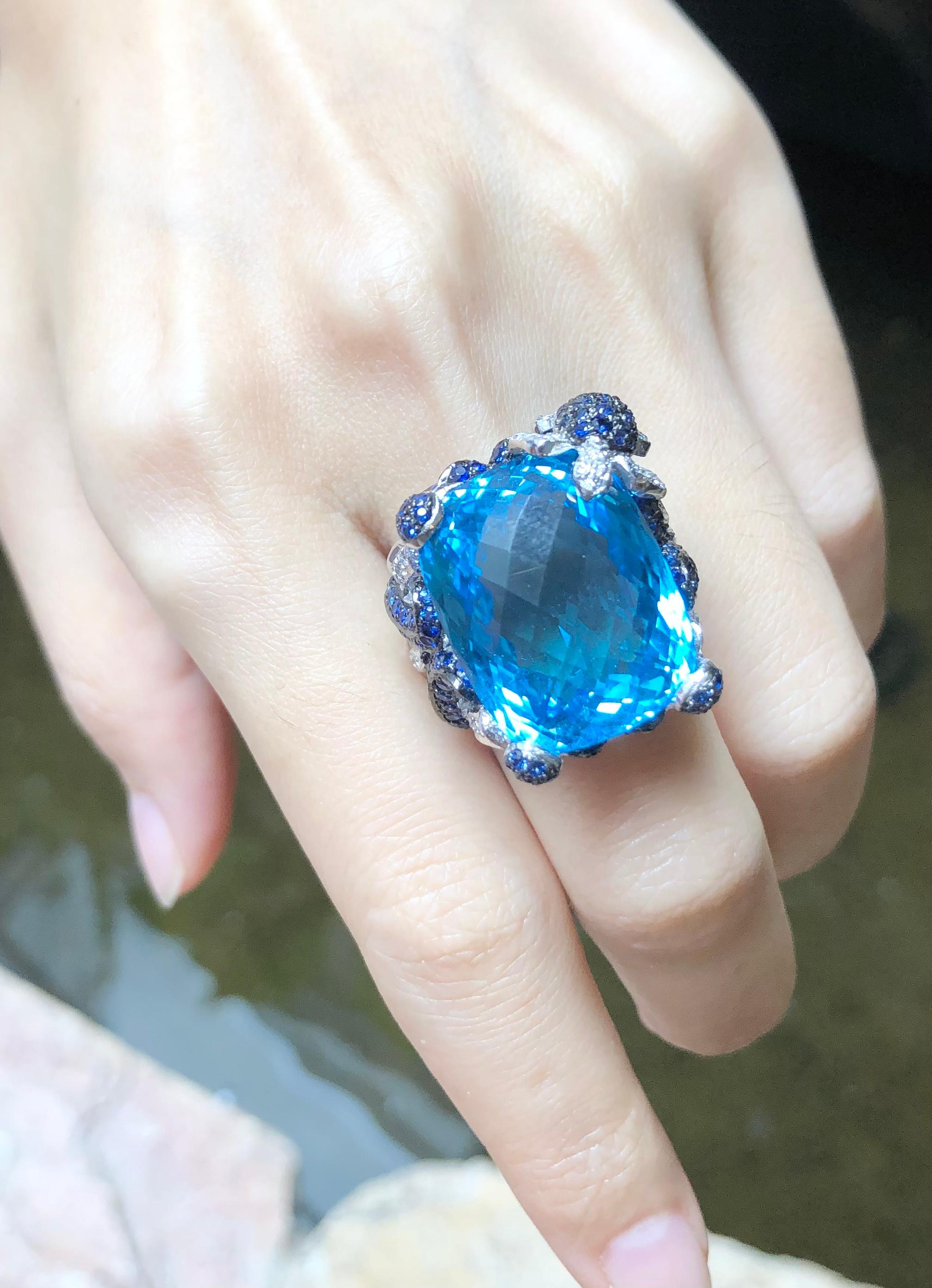 sapphire and blue topaz ring