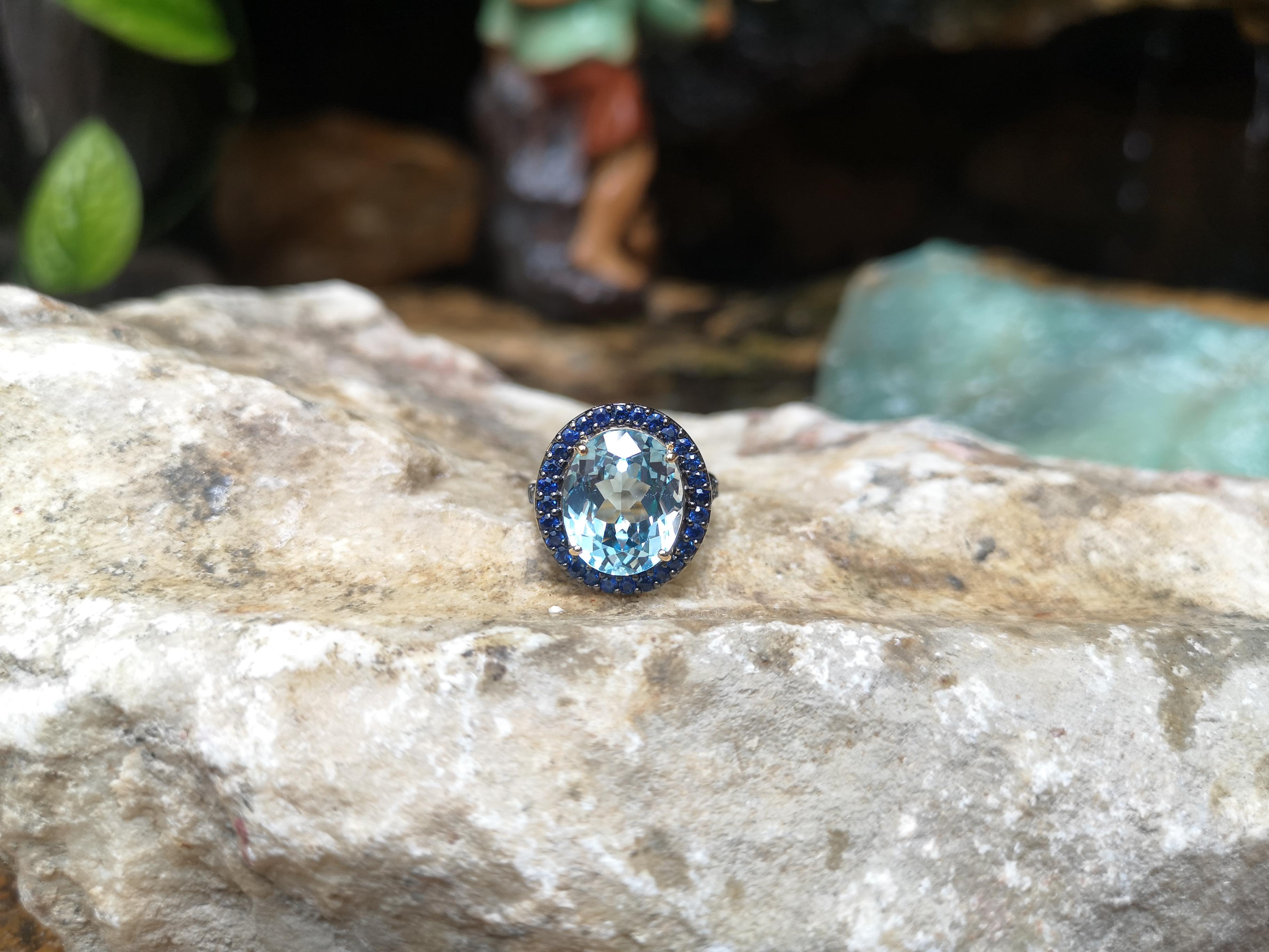 blue topaz and sapphire ring