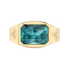 Blue Tourmaline Gold Ring