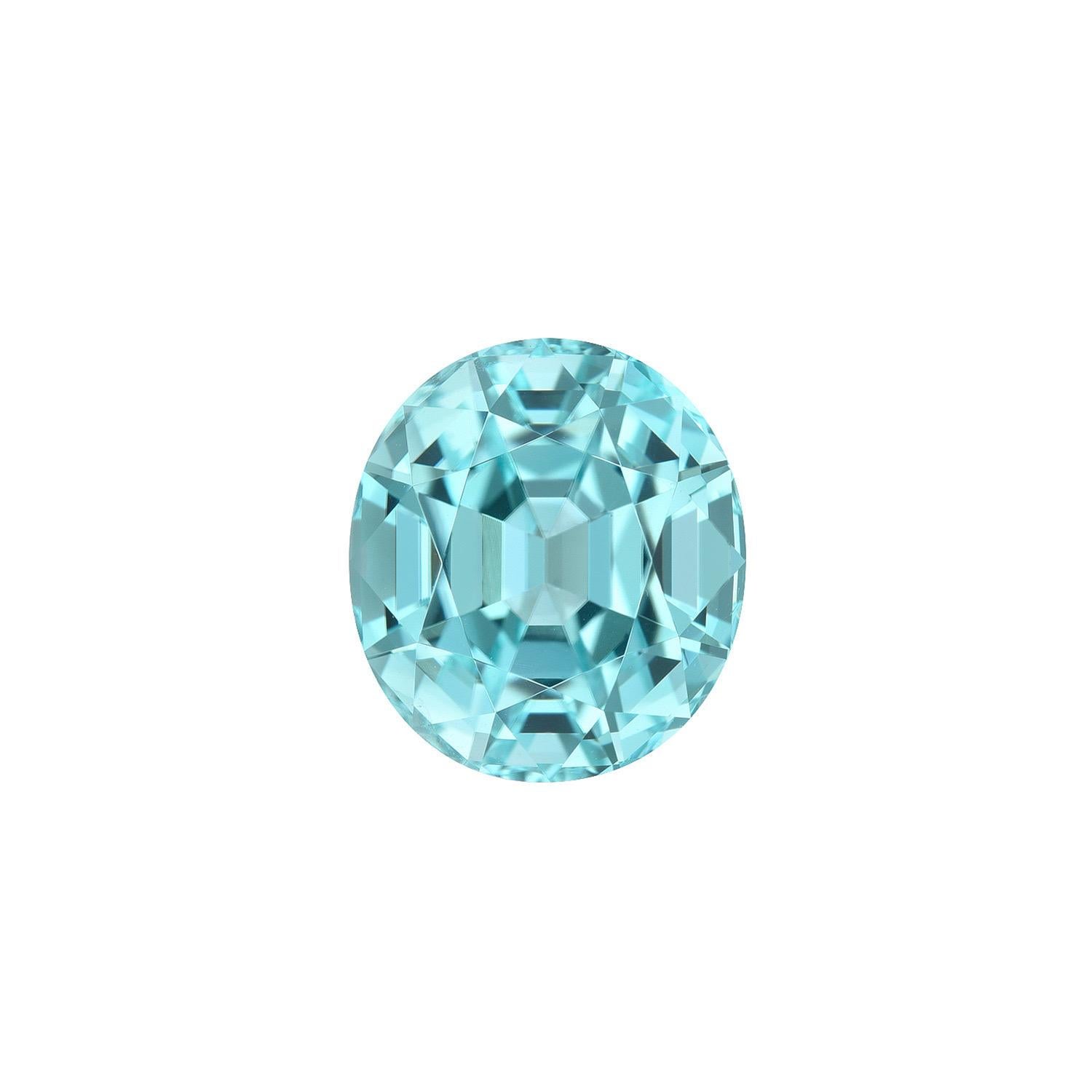 Contemporain Bague en tourmaline bleue ovale non montée de 5.21 carats en vente