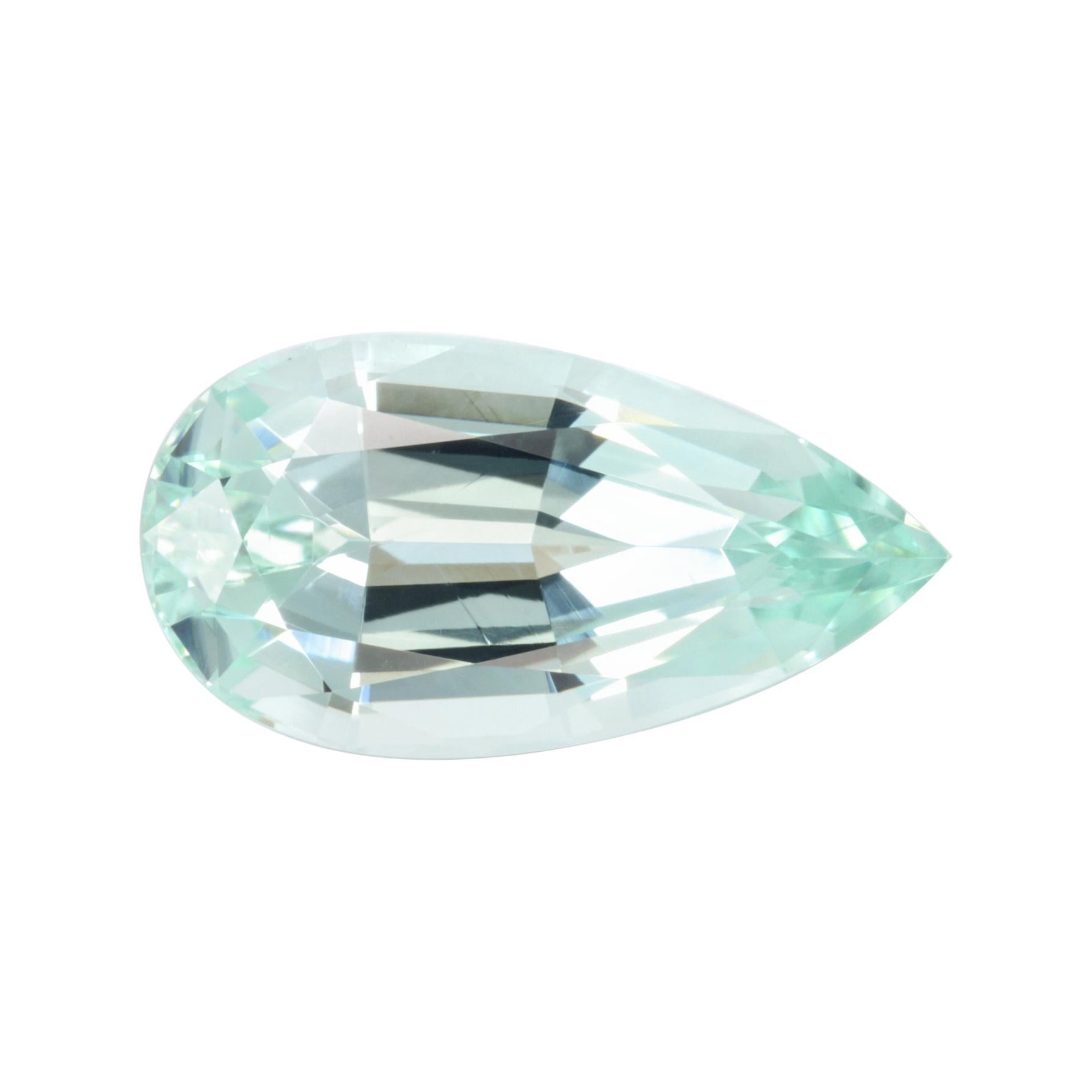 Blue Tourmaline Ring Necklace Gem 7.39 Carat Pear Shape Loose Gemstone